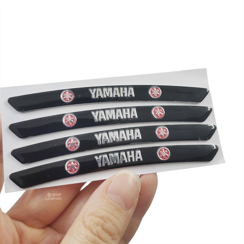 4pcs Stiker Emblem Logo Yamaha Bahan Aluminum Untuk Dekorasi Velg Mobil Yamaha