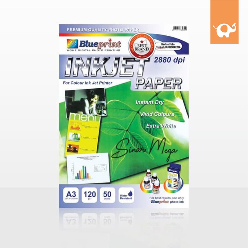 

Blueprint Inkjet Paper A3 120 gr/gsm 50 Sheets / Kertas Printer Inkjet Murah Berkualitas