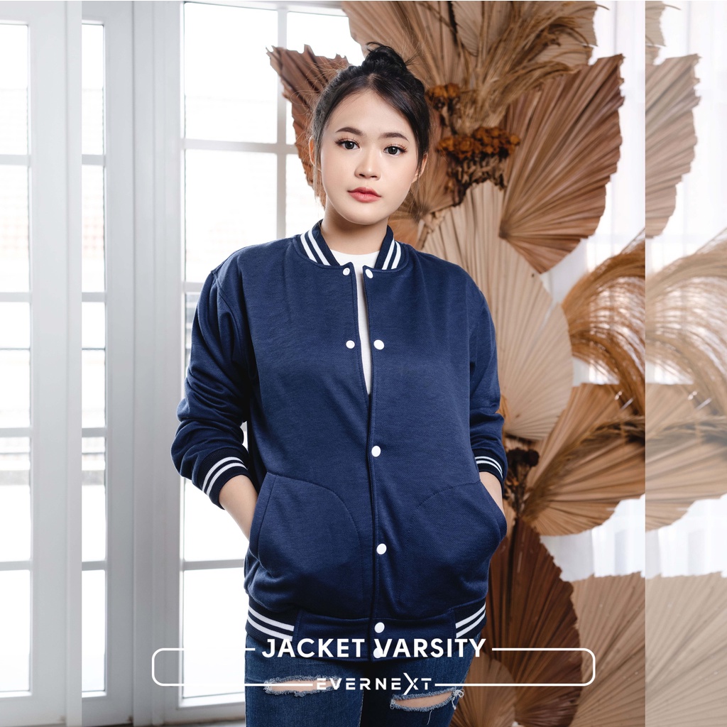 Jaket VARSITY Wanita Baseball Fleece Casual Cewek Vintage