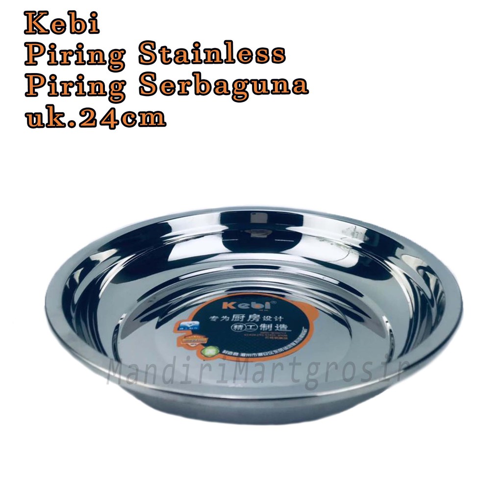 Piring Stainless *Kebi * Piring Serbaguna * uk.24cm