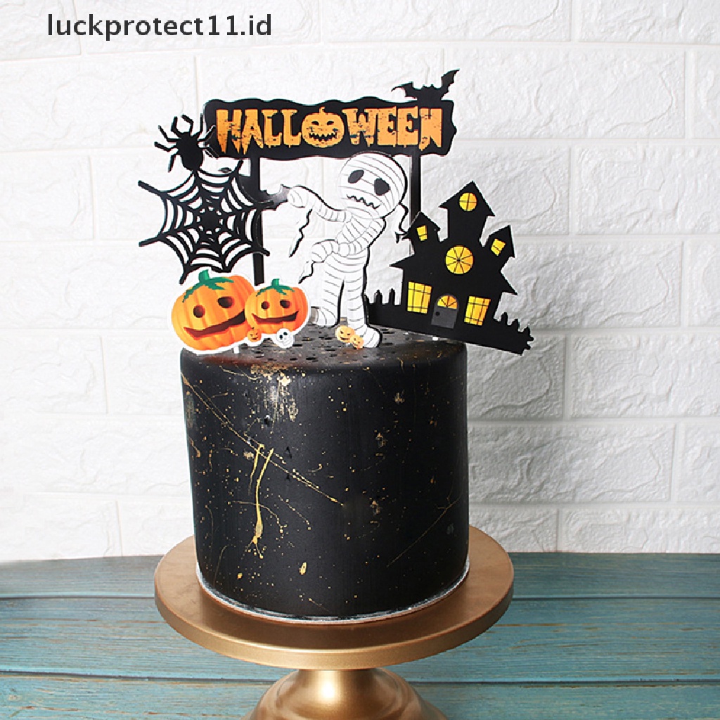 //HG&amp;ID// 1 set Halloween cake decor Halloween party Cake Topper insert sign .