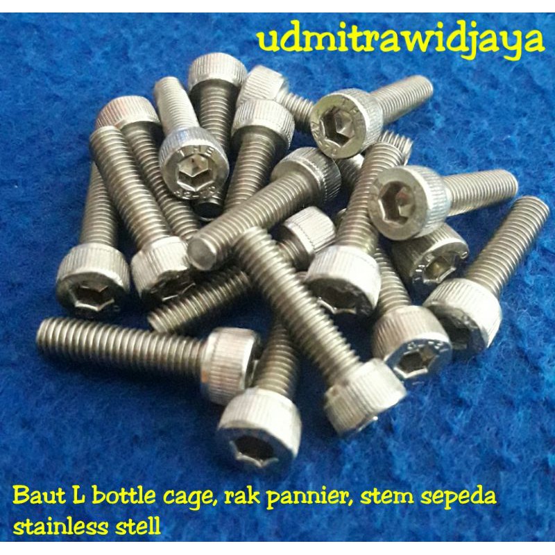 Baut L Stainless JP Galvanis bottle cage rak panier stem sepeda baut tempat botol air minum sepeda