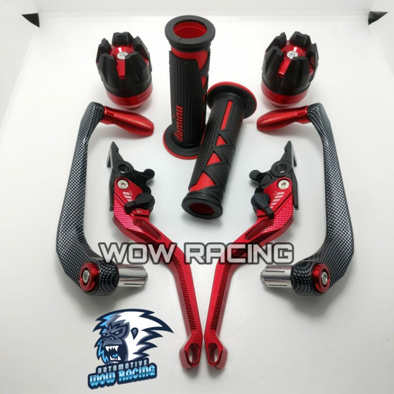 Paket Stang 4item Handgrip + Handle Rem + Proguard Karbon + Jalu As Universal Nmax Vixion Tiger Cb15