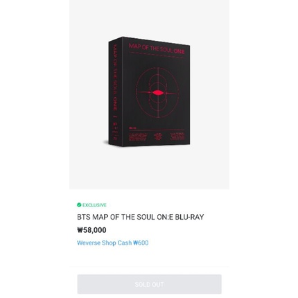 MOTS ONE DVD Bluray BTS Fullset -PC Map Of The Soul One Bangtan Ready Ina