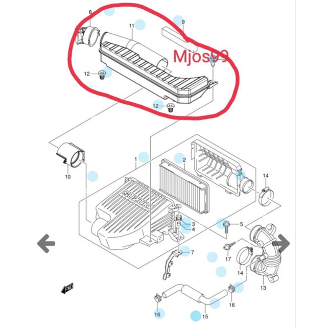 Pipa Filter Udara Ertiga 2016-2017 Original sgp