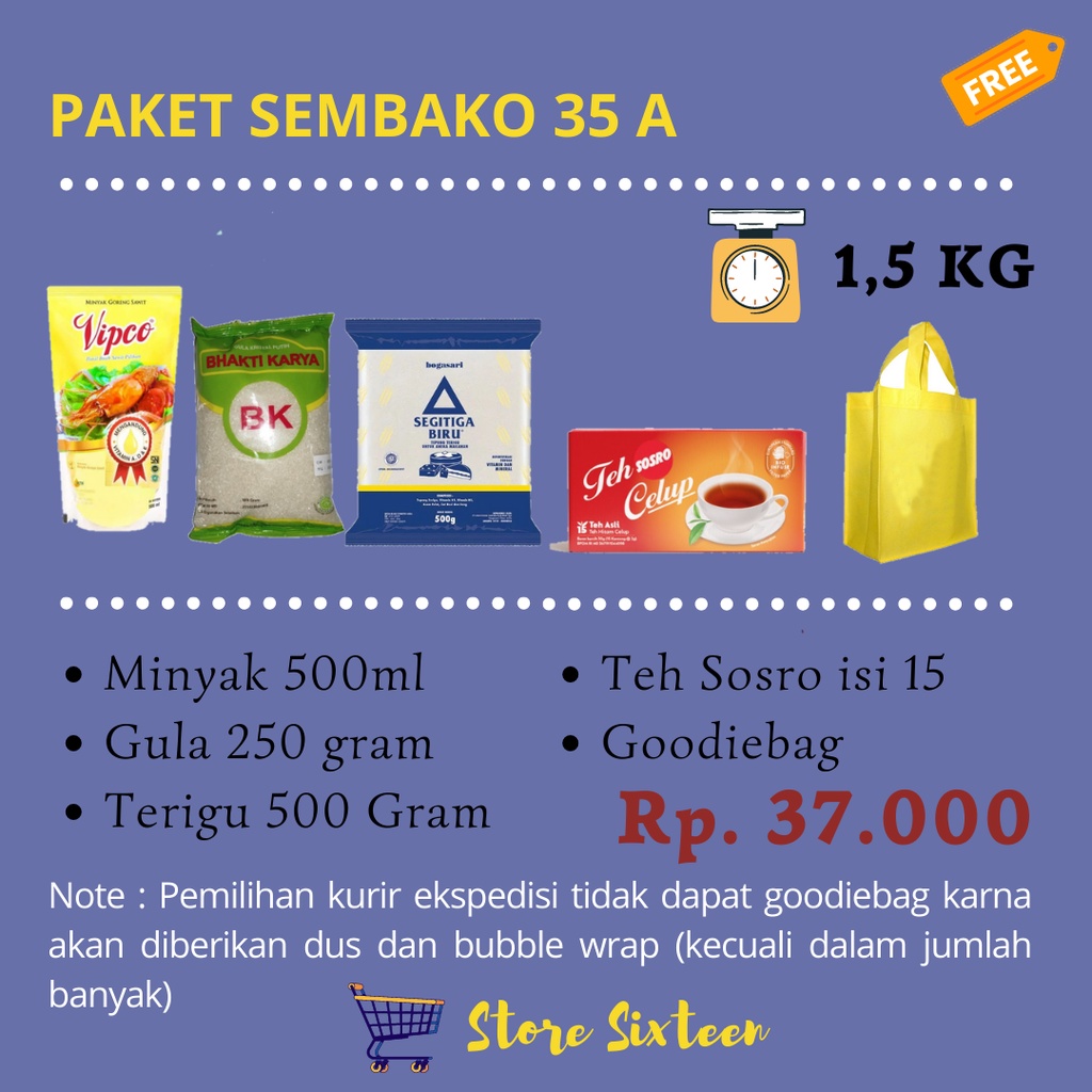 

PAKET SEMBAKO EKONOMIS 35A / PAKET SEMBAKO MURAH 35RIBUAN