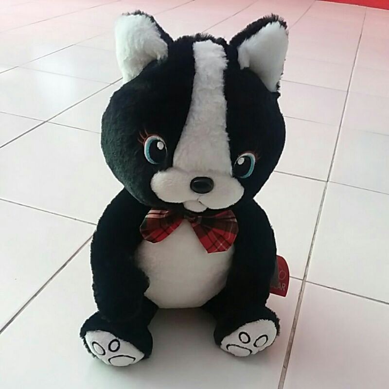 BONEKA KUCING LUCU WARNA HITAM PUTIH