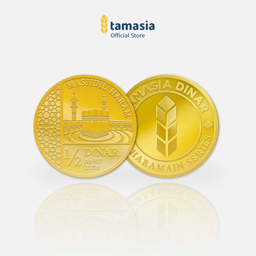 Koin 1/2 Dinar Emas - Dinar Tamasia  Masjidil Haram 2,20 gram -  Investasi Mahar Nikah