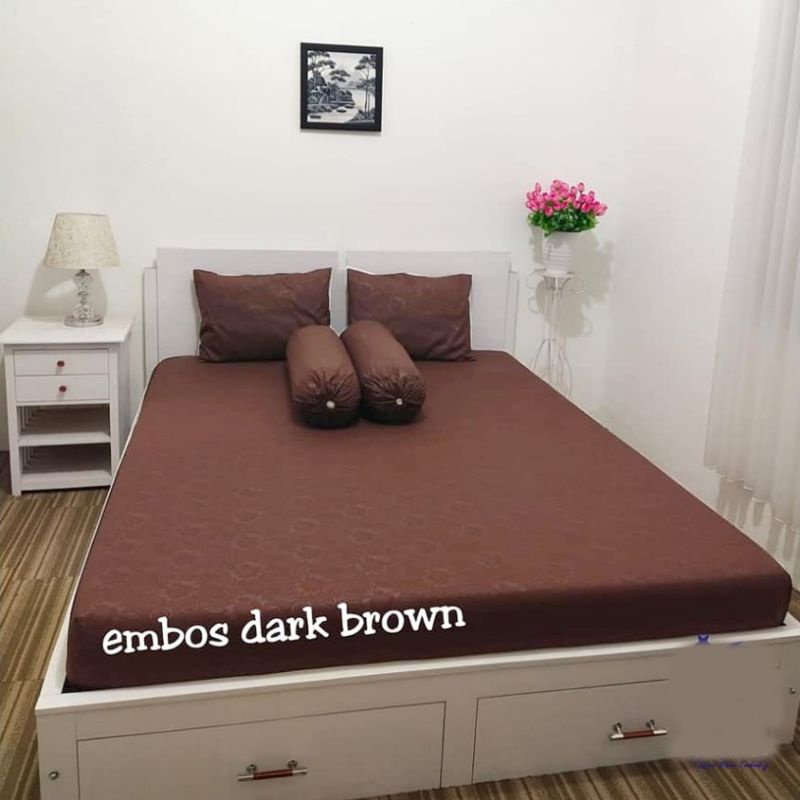 Sprei Embos Polos Ukuran 180x200 160x200 120x200 tinggi 20