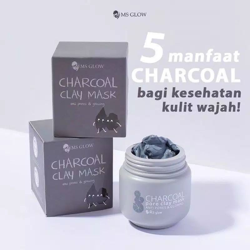 MS GLOW CLAY MASK CHARCOAL / CLAY MASK GREEAN TEA / MASKER MS GLOW