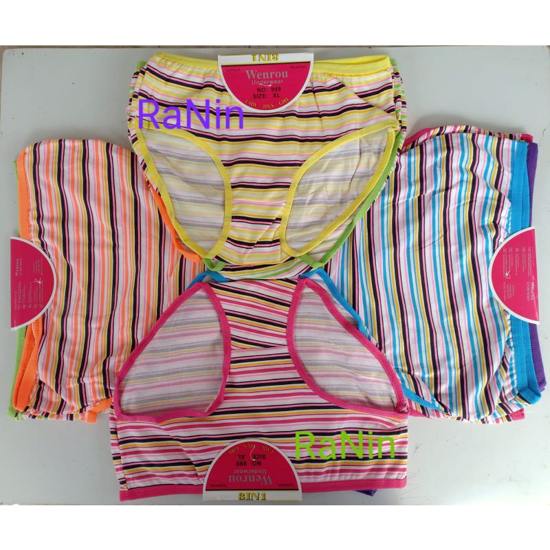 12 Pcs CD Wenrou 999 Celana Dalam Wanita Wenrou Lorek / Wenrou salur Lusinan murah