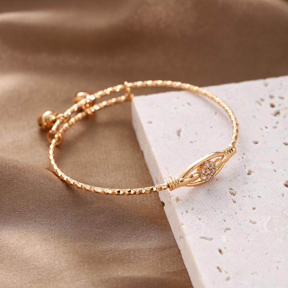 ✅COD Gelang Titanium Anti Karat Lapis Emas Mewah Asesoris Wanita Gelang Titanium Perhiasan Emas  D510