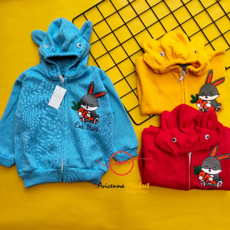 Jaket mantel bayi bunny lucu 3-12 bulan