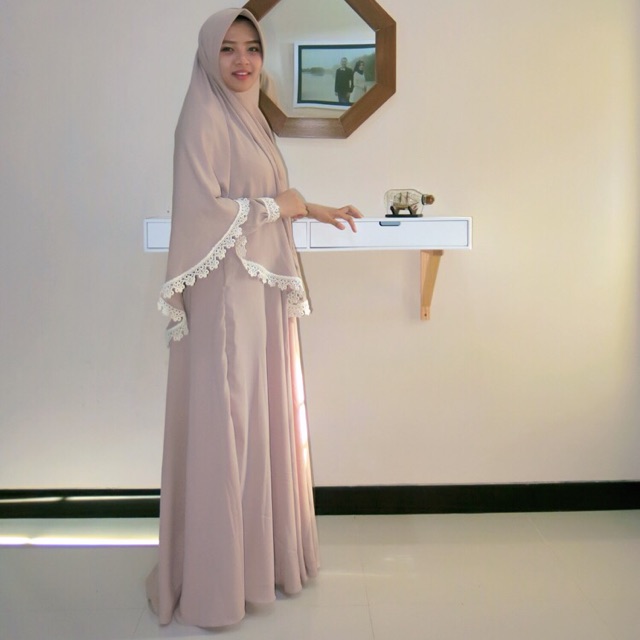 Gamis set Haura (wollycrepe caltri)