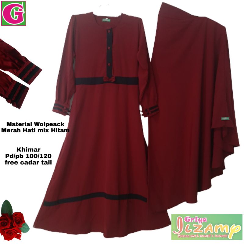 Gamis Set Sabrina Merah