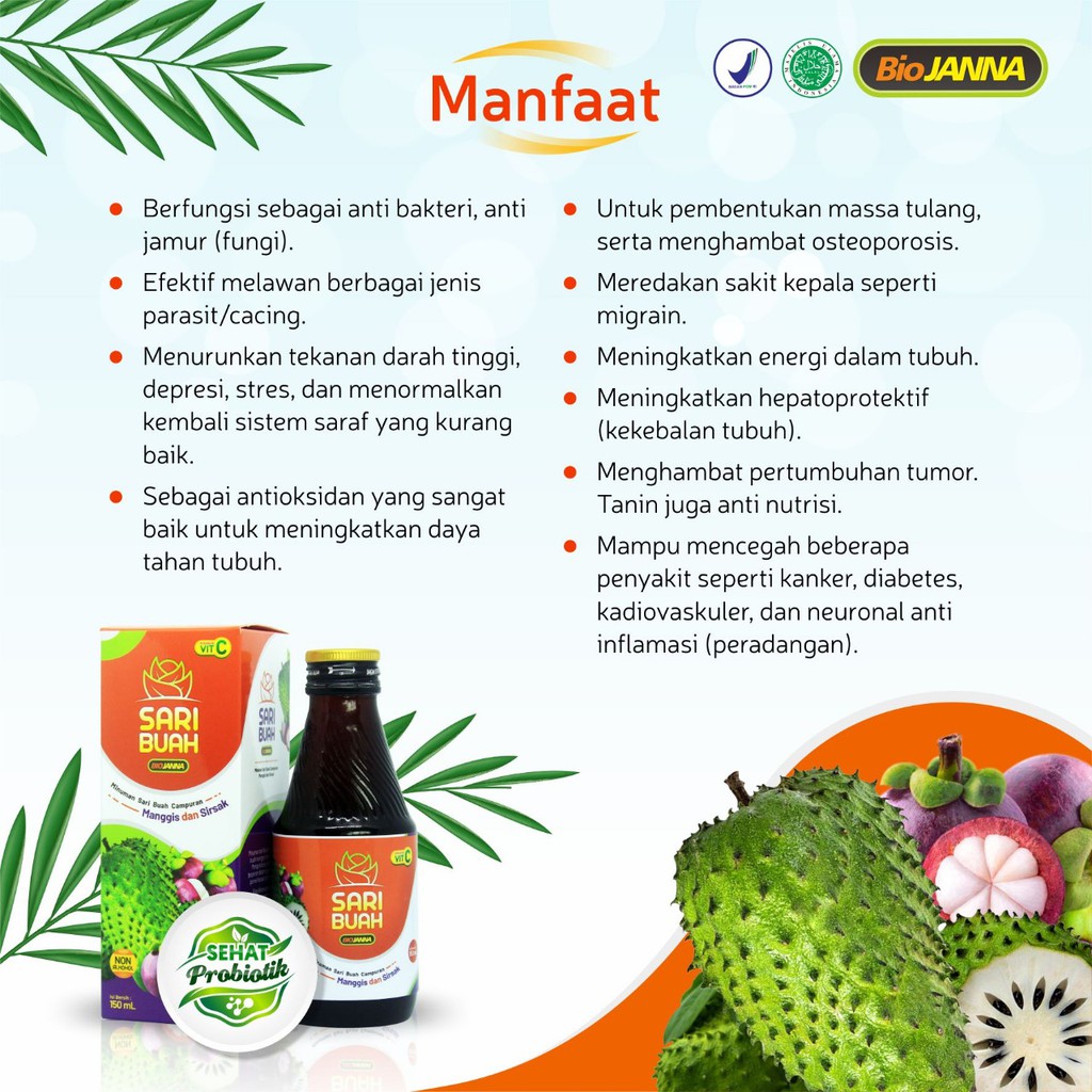 Sari Buah Probiotik Ekstrak Manggis Sari Manggis Isi 150ml Shopee Indonesia