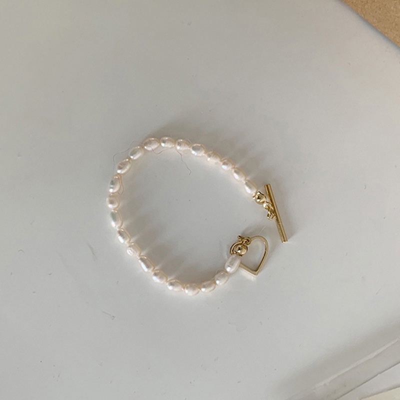 Gelang Mutiara Imitasi Bentuk Hati Untuk Wanita