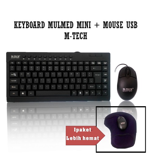 KEYBOARD MULMED MINI + MOUSE USB M-TECH FREE MOUSEPAD