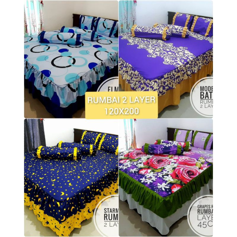 sprei rumbai 2 layer 120x200