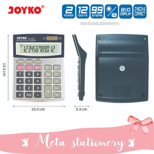 

Kalkulator 12 Digits Joyko CC-26 Check & Correct