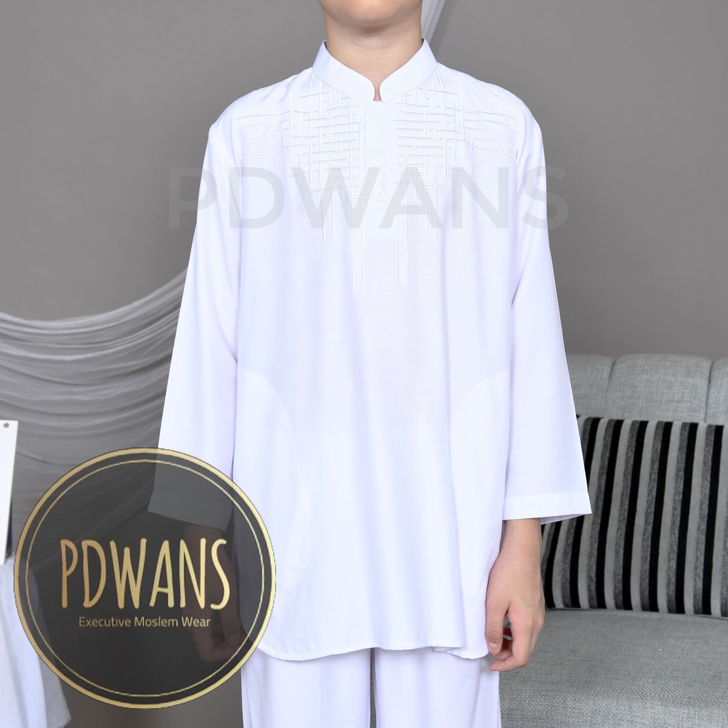 BAJU KOKO Pakistan Remaja Putih Setelan Ukuran Tanggung 11 12 13 14 15 Tahun BGM07 PDWANS