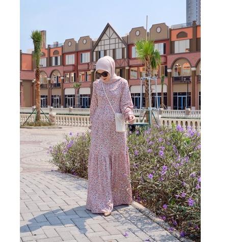 Menarik.. Laiqa dress muslim wanita motif bunga cantik busui adem | homedress muslim | dress wanita 
