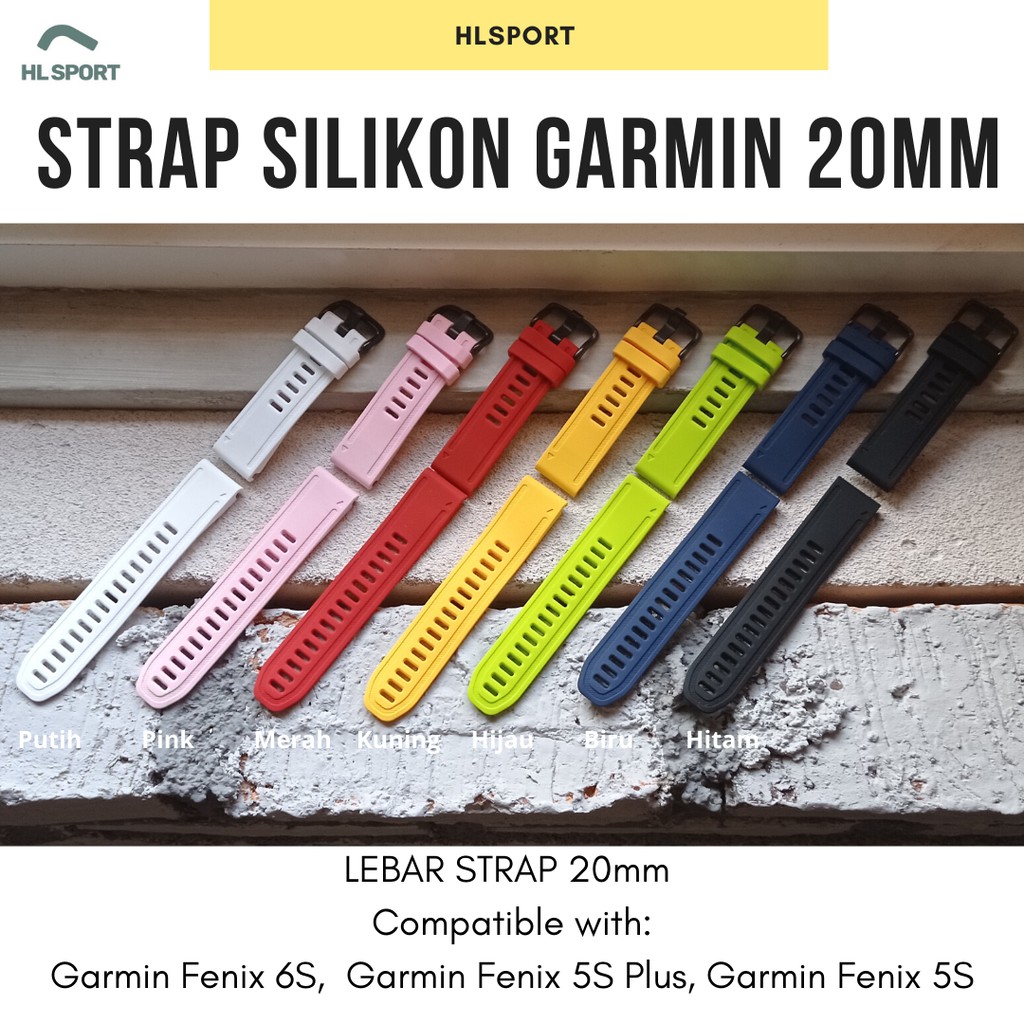 Strap Garmin  Fenix 6 6x 6s 5x 5 5s Plus vivoactive 4 silicone tali jam tangan 20 22 26