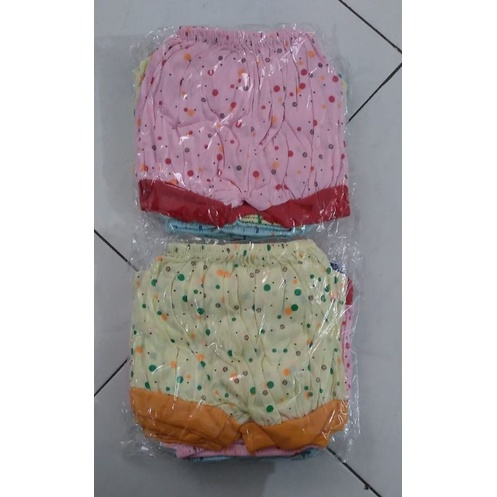1 LUSIN CELANA PENDEK WARNA bayi salur motif gambar warna sablon biru merah oranye newborn 1th
