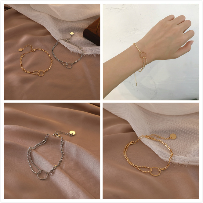 Gelang Cincin Geometris High-end Gaya Korea A&amp;6