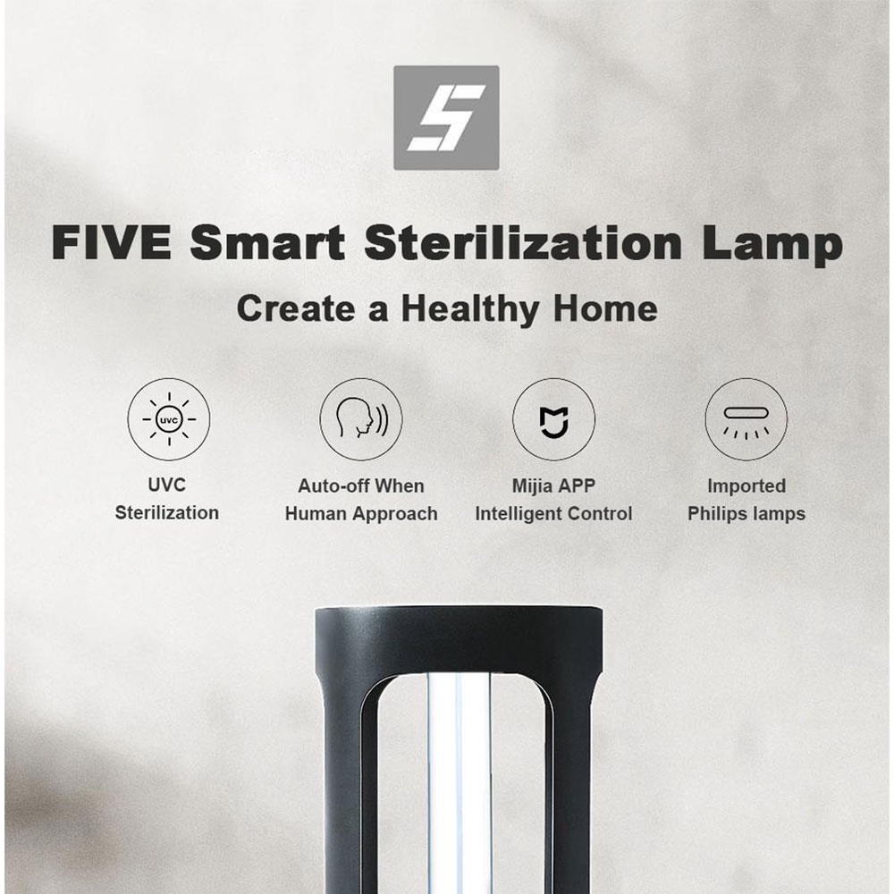 Xiaomi Five Smart Lamp Disinfectan | Lampu Pembunuh Bakteri UVC Lamp Disinfektan