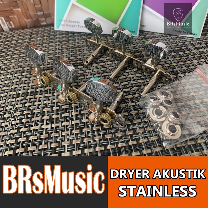 Dryer Gitar Akustik Bahan Stainless Fullset Sama Baut Drayer Gitar Tuning