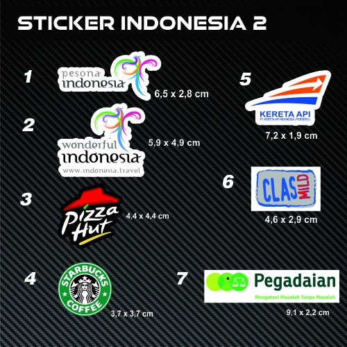 

Sticker Stiker Pesona Indonesia Wonderful Pizza Hut Starbucks KAI Class Pegadaian