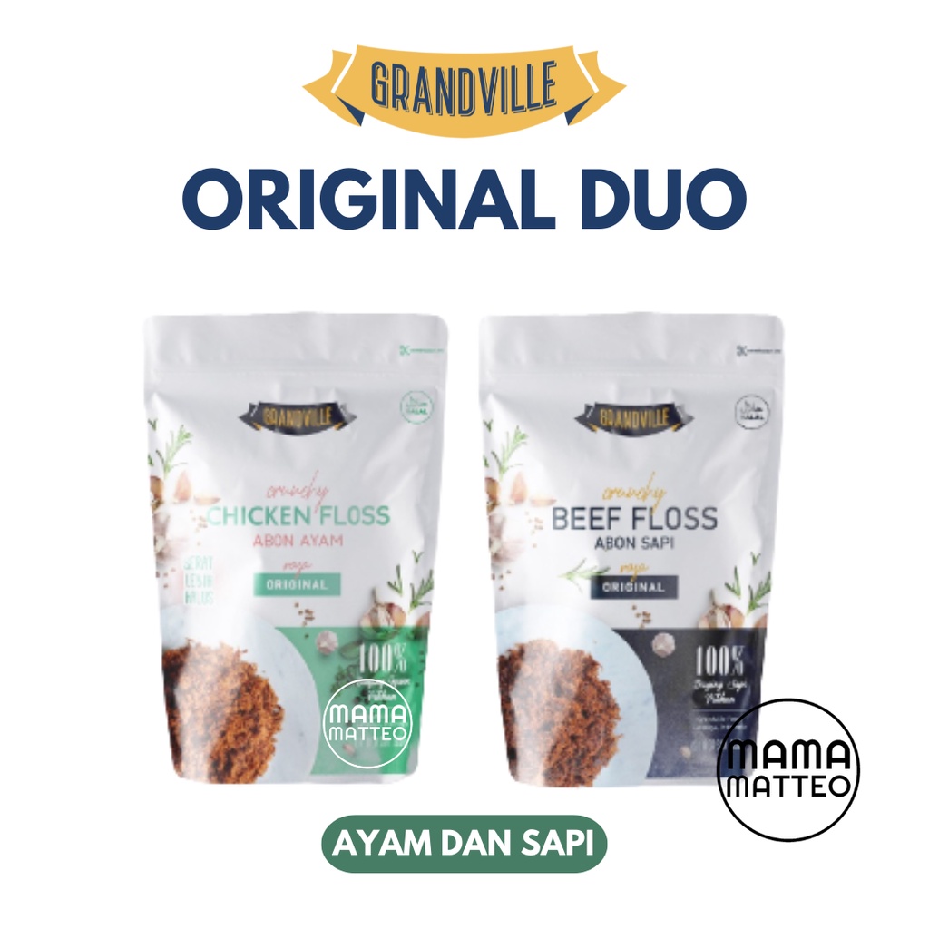 GRANDVILLE Abon Anak SAPI AYAM Original / Spicy  GrandVILE GRAND VILLE FLOSS HALAL MPASI CRUNCHY KRIUK / BANDUNG