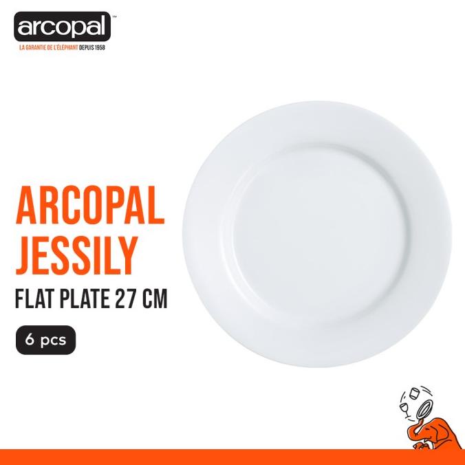 Piring Makan Arcopal Jessily - Flat Plate 27 Cm Box of 6 - Putih