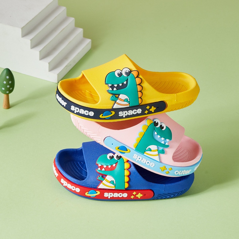 GROSIRTAS LV0127 Sandal Anak Anak Bahan Karet Import Motif Dino Alas Lentur