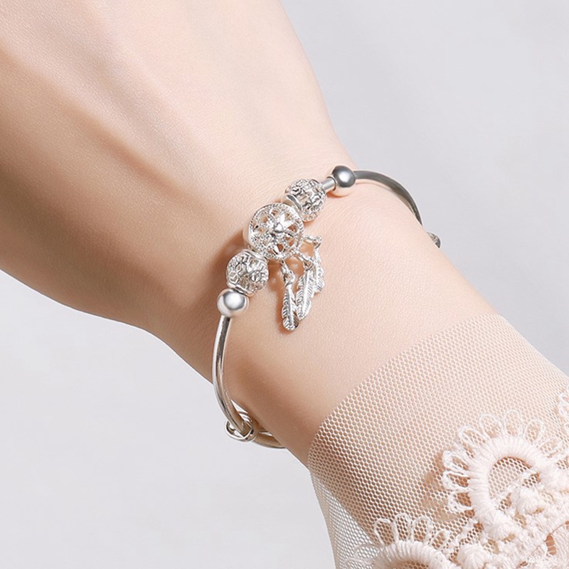 Fancyqube Gelang Rumbai Desain Dream Catcher Bahan S925 Silver