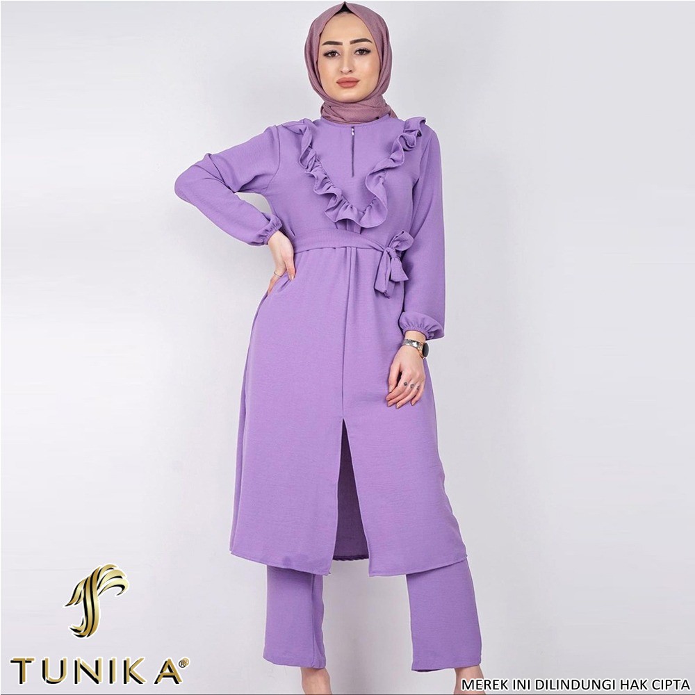 Baju Setelan Wanita Kekinian - One set Wanita - Setelan Tunik - Set Rinosa dan Set Rinsa - Lexoir-Set Rinosa Lavender