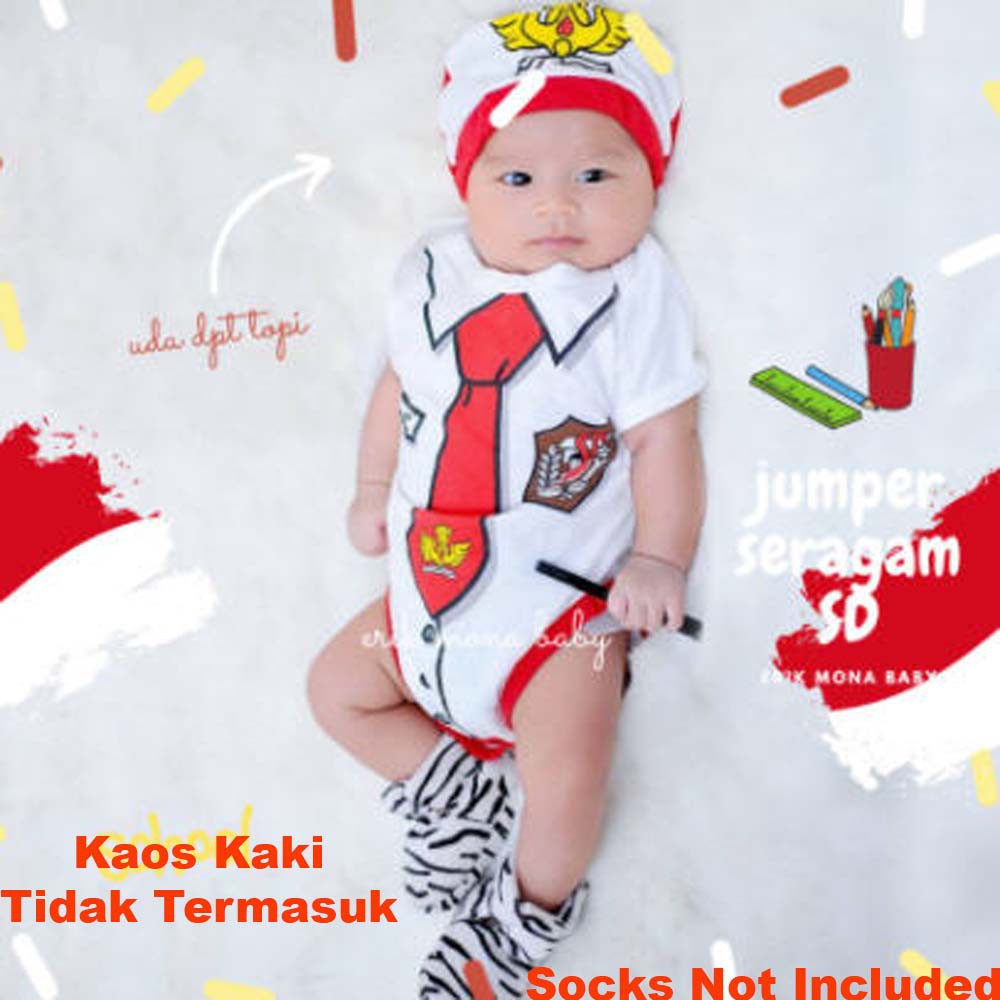 JUMPER BAYI LUCU BAJU BAYI KARAKTER SERAGAM SEKOLAH SD