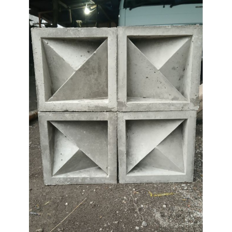 ROSTER BETON MINIMALIS PUTIH 2 MUKA MOTIF LAYANG