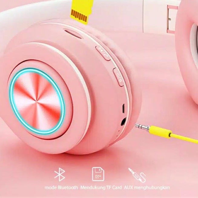 Headphone  HXZ-B39 Macaron With Built-in Mic  / Headphone Light Led Bluetooth wireless