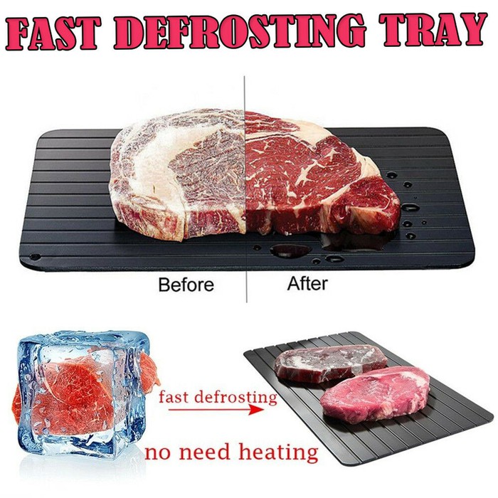 PENCAIR ES DEFROST TRAY Talenan Ajaib Pencair Frozen Food Daging Beku Fast Magic Defrosting Tray