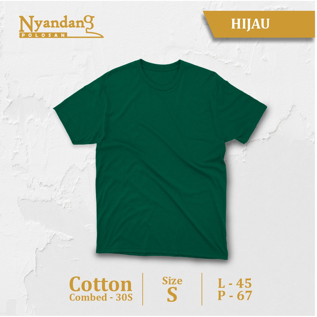 Kaos Polos Lengan Pendek Cotton Combed 30s Premium / Hijau / Hijau Daun