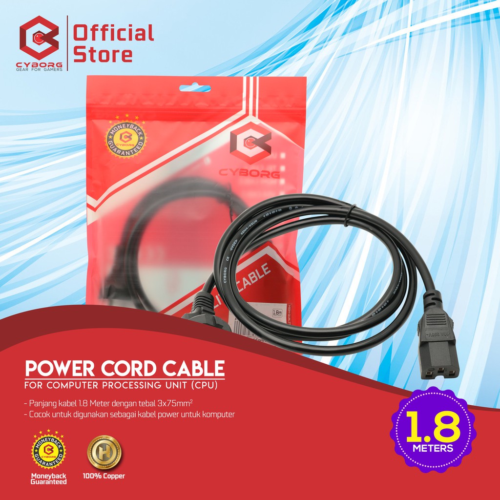 Cyborg Kabel Power Cord Untuk Computer Processing Unit ...