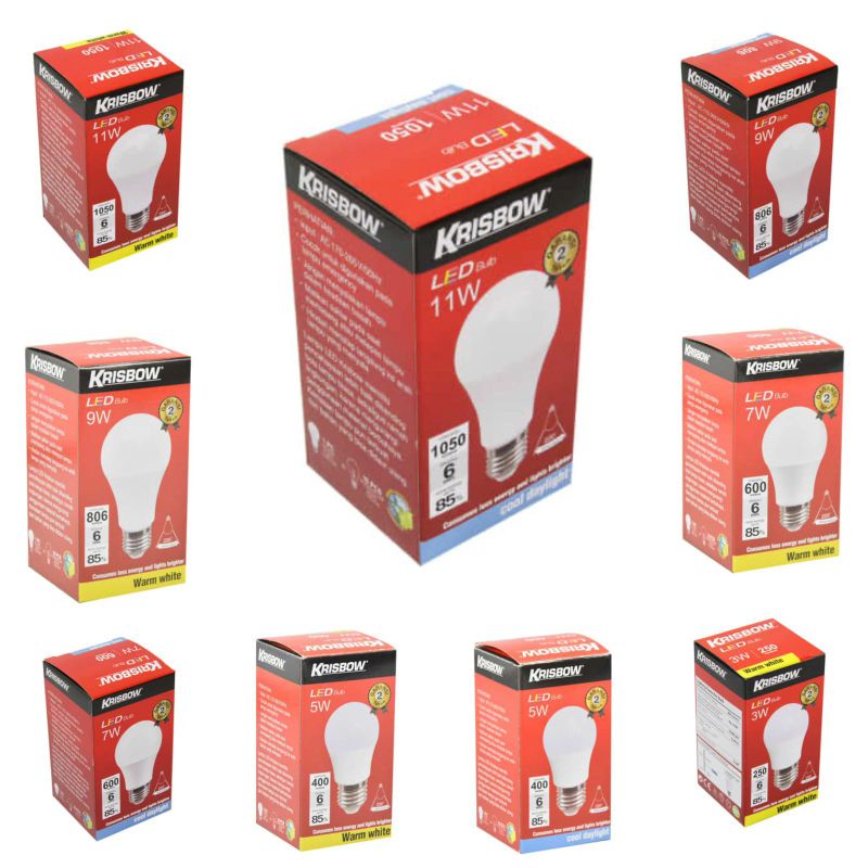 KRISBOW BOHLAM LAMPU LED 3,5,7,9,11 WATT PUTIH/KUNING/BULB LED 3-11 WATT/KRISBOW BOHLAM LAMPU MURAH