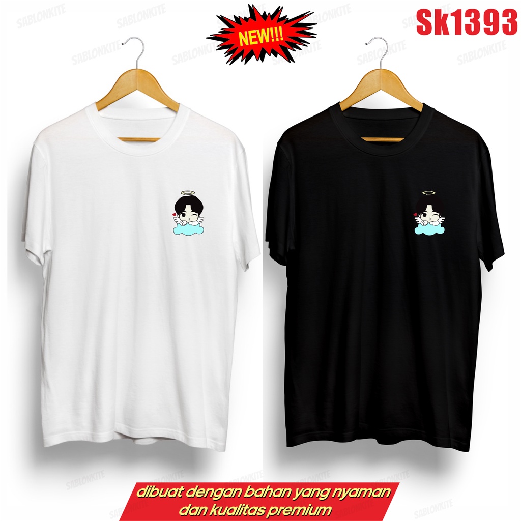 MURAH!!! KAOS KPOP SEOK JIN KARTUN LOGO SK1393 UNISEX COMBED 30S