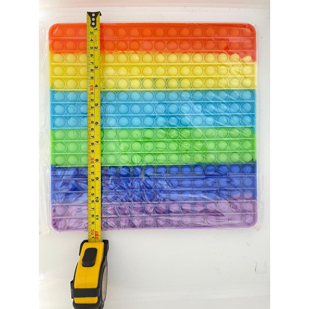 Fidget Toys Push POP IT / POPIT Mainan Anak Penghilang Stress Relieve Pop it Rainbow-Square 30CM