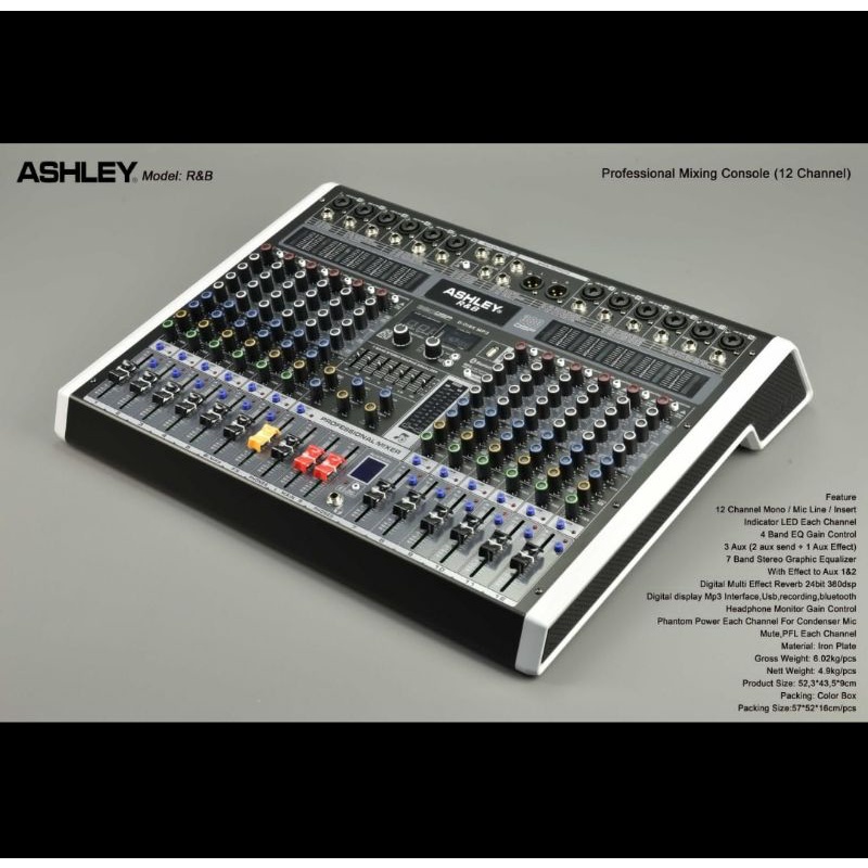 Ashley r&amp;b 12 12CH mixer audio ashley RNB 12 garansi original