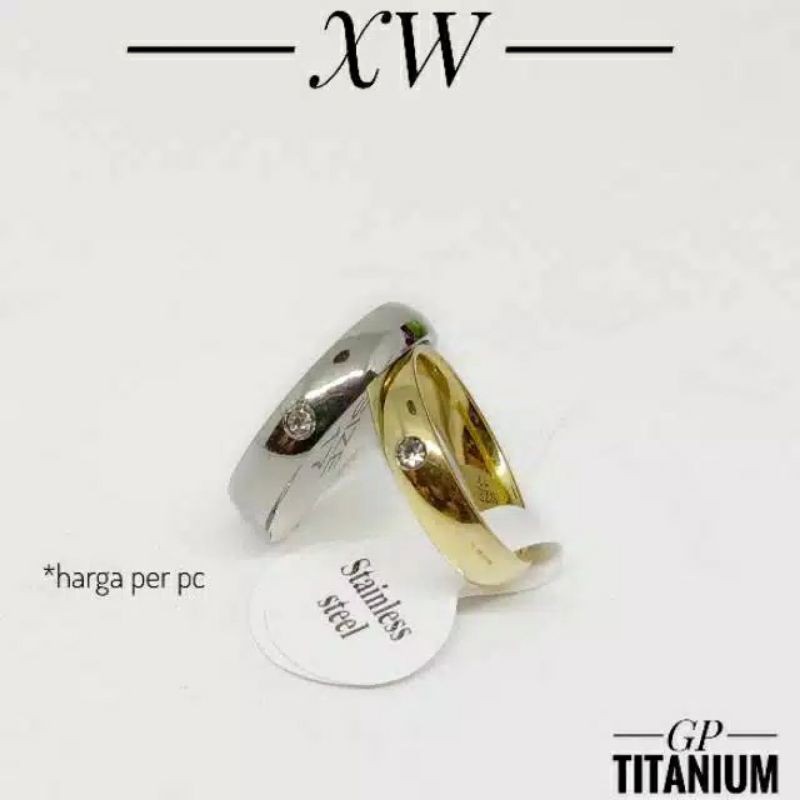 Fourfashion Cincin Titanium Mata Satu