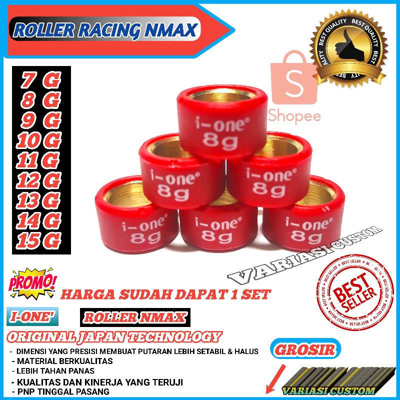 Roller Roler Loler Nmax N Max Mio m3 Soul Gt 125 Xride 125 / 7 8 9 10 11 12 13 14 15 Gram Gr Original I-One