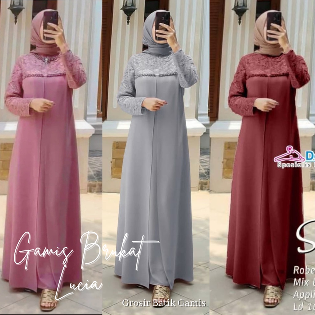 JUMBO LD 120 XXL | GAMIS DRESS LUCIA BROKLAT MODERN | FASHION WANITA REMAJA DEWASA MUSLIM BISA BAYAR